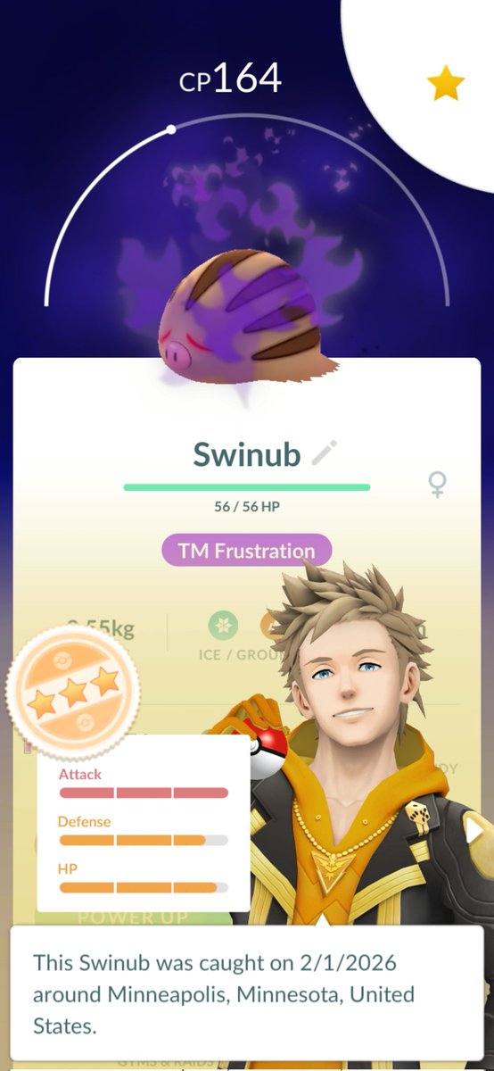 pogo_bLyss93's tweet image. Should I Purify this for the Hundo?? #Swinub #ShadowPokemon #PokemonGo #Pokemon #PokemonGoApp