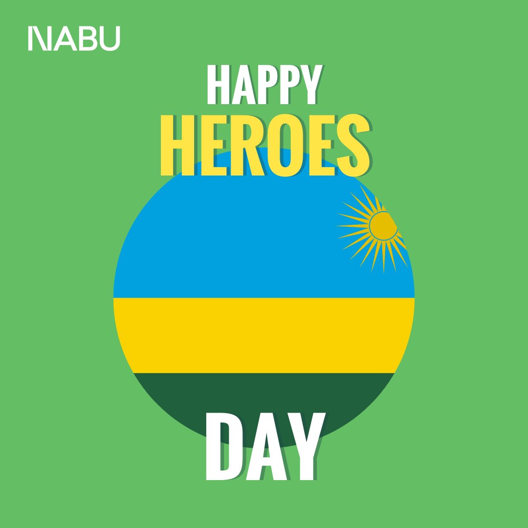 readwithnabu's tweet photo. Happy Heroes Day, Rwanda

Today, we honor the heroes whose courage, sacrifice, and leadership shaped Rwanda’s journey and continue to guide its future. 
#ReadWithNABU #NABURwanda #HeroesDay2026 https://t.co/wMvBpUPDFE