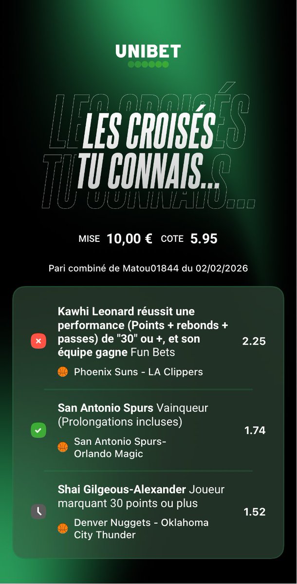 HSatuko's tweet photo. ⁦@UnibetFrance le premier je suis fou ? https://t.co/WiFA1izGVB