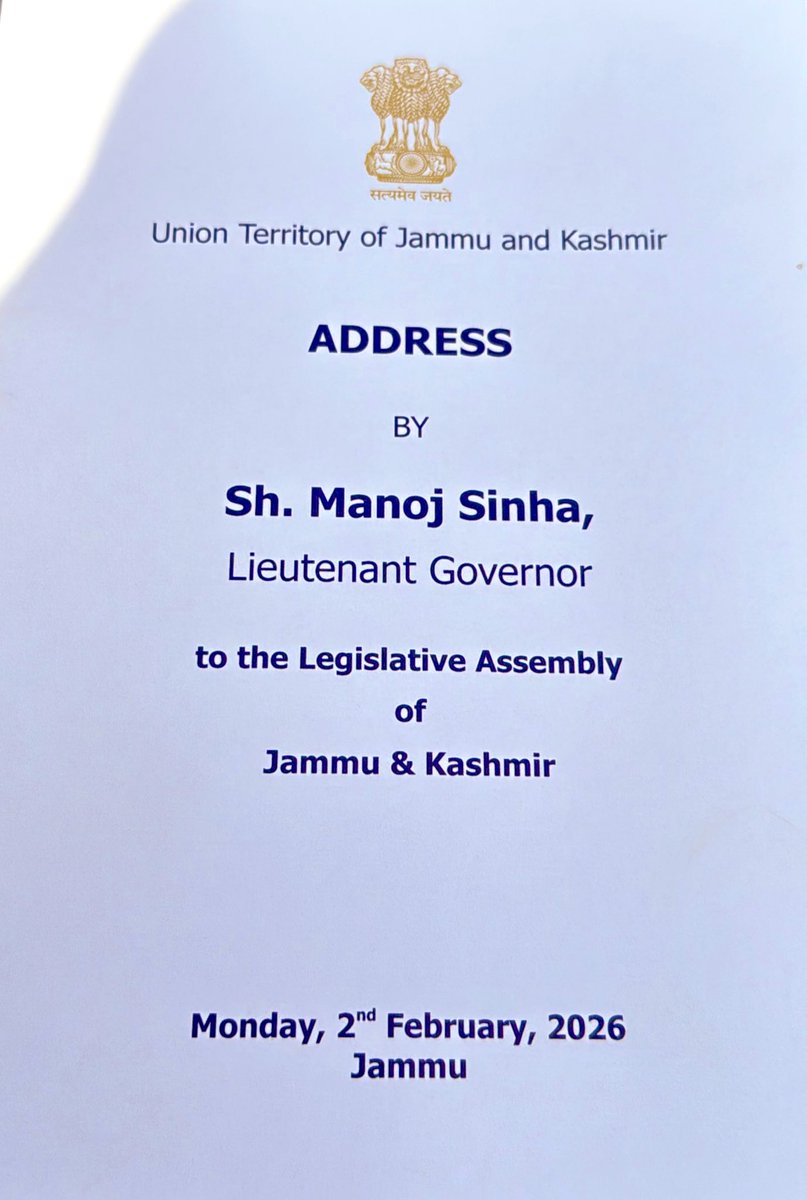 parawahid's tweet photo. The LG address omits statehood. The vision document is drafted and vetted by our elected J&amp;K government. https://t.co/9ZZy1VqjfN