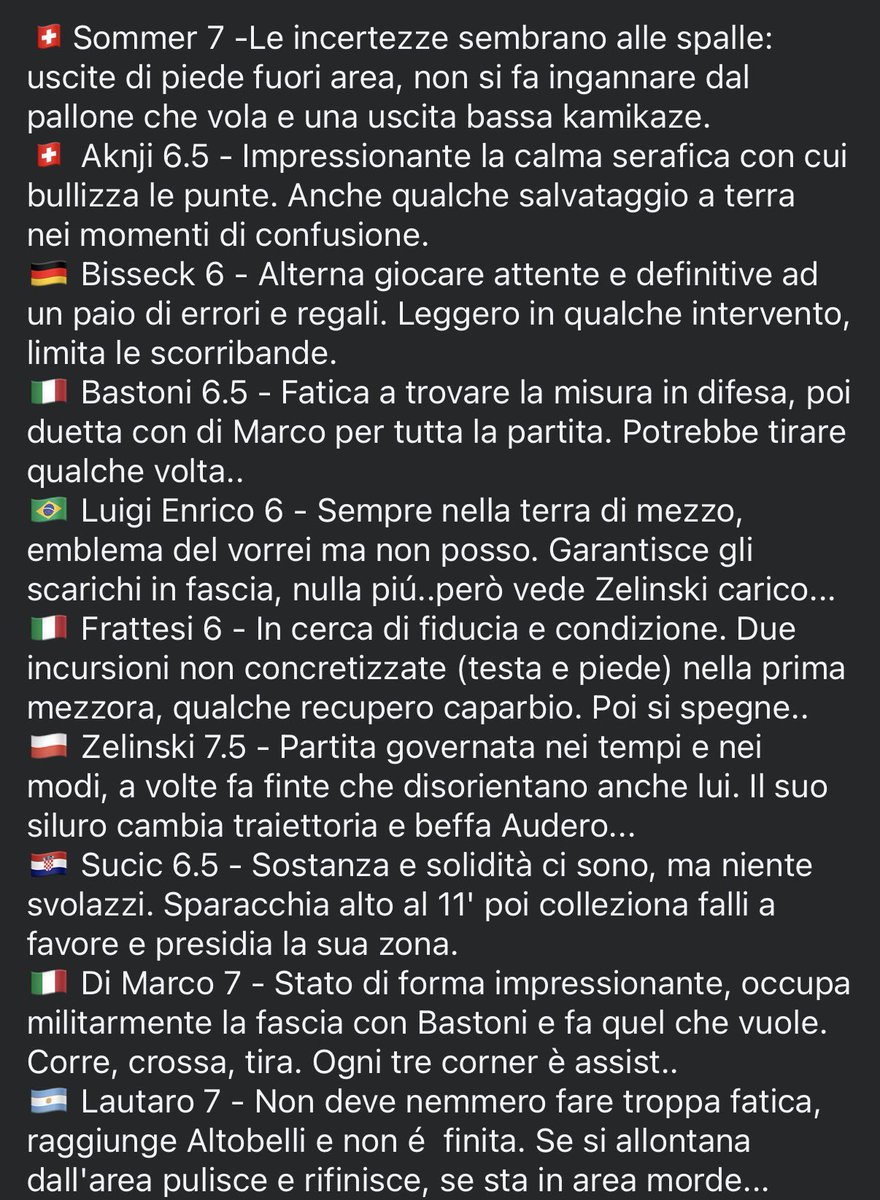 europa_inter's tweet photo. #CremoneseInter Match review from our Inter Club Brussels / Pagelle dal nostro @Inter Club di Bruxelles con voti e commenti dal nostro socio @derkaiser58 #amala #IMInter #FCIM #ForzaInter #InterClub #campionato #pagelle #fcim1908 #Inter #nerazzurri #SerieA #SerieAEnilive https://t.co/P6BjtexRJW