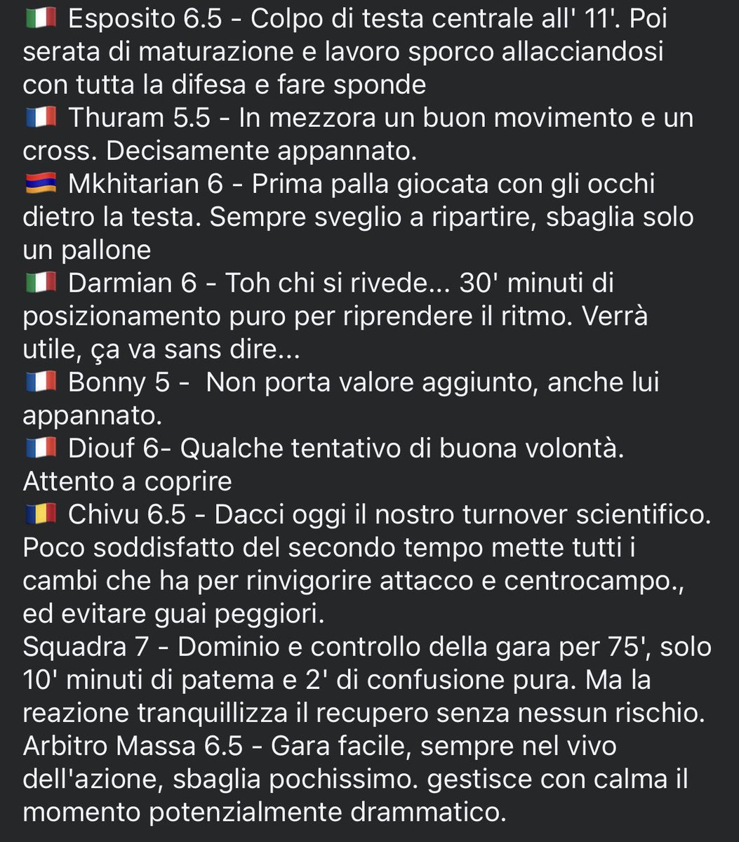 europa_inter's tweet photo. #CremoneseInter Match review from our Inter Club Brussels / Pagelle dal nostro @Inter Club di Bruxelles con voti e commenti dal nostro socio @derkaiser58 #amala #IMInter #FCIM #ForzaInter #InterClub #campionato #pagelle #fcim1908 #Inter #nerazzurri #SerieA #SerieAEnilive https://t.co/P6BjtexRJW