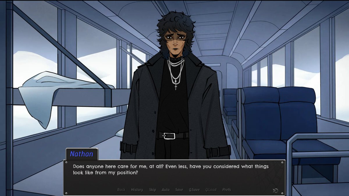IT'S PROBABLY FINE //

Cicatrix Blue, a visual novel where you try to survive on a stranded train with your ex-friends, is almost ready for its full release! 

For those who'd like to play the demo, you can check it out now! try-froggery.itch.io/cicatrix-blue 

#cicatrixblue #visualnovel