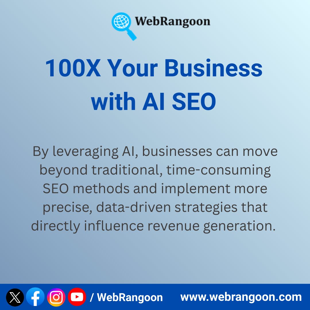webrangoon's tweet photo. 🌟 Next-Gen AI SEO for AI Visibility and Authority

Appear in major AI-driven results like Google AI Overviews, Gemini, ChatGPT, etc.

🌐 https://t.co/B2jjpcf5jV
📞 +91 79085 65532
📧 info@webrangoon.com

#AISEO #SearchEngineOptimization
#AISearch #artificialintelligence #google https://t.co/wsByUXqQ8A