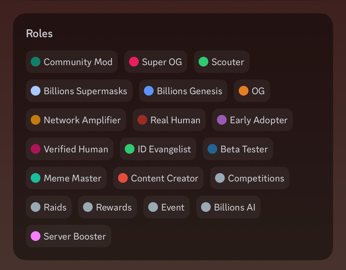 I joined <a href="/billions_ntwk/">Billions</a> 9 months ago 

Have been contributing since day one.

I've secured almost all the top roles on Discord except ....

TGE is coming soon 👀 did I cook or what✌️