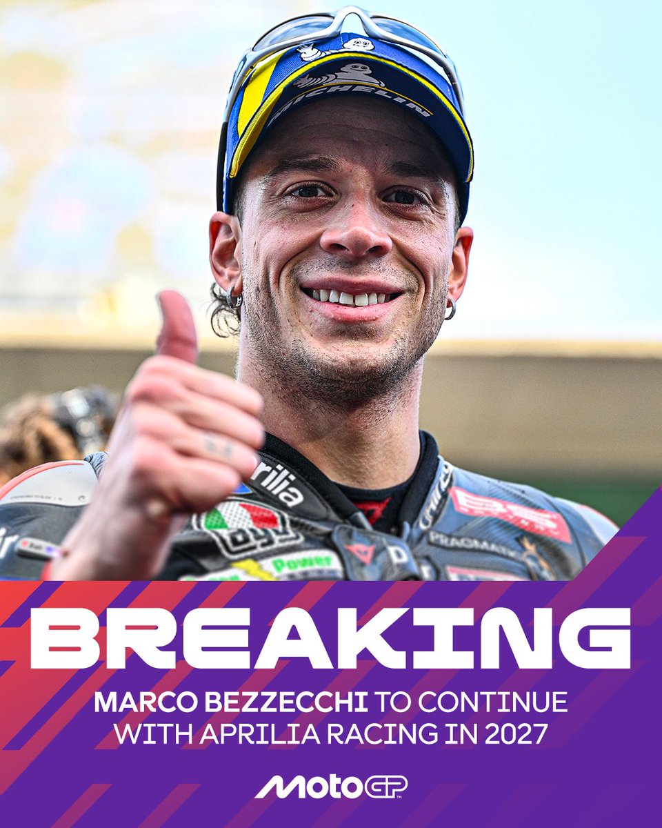 Signed and sealed 🔐 

Marco Bezzecchi extends his contract with Aprilia 🤝

#MotoGP