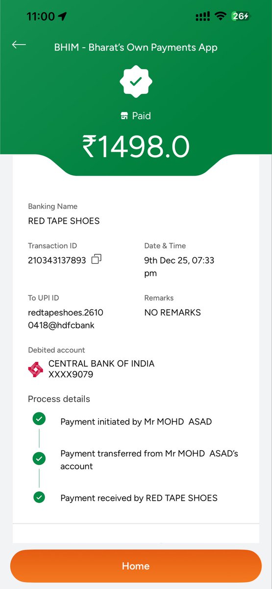 mohammadasad07's tweet photo. @RedTapeindia Tweet 2/4
I bought this pair from the Red Tape Kanpur showroom on 9th Dec. I travelled to Dubai on 15th Dec. After wearing it barely 2–3 times, this is what happened. (Photo attached)
This is unacceptable. https://t.co/wskn5CzLIq