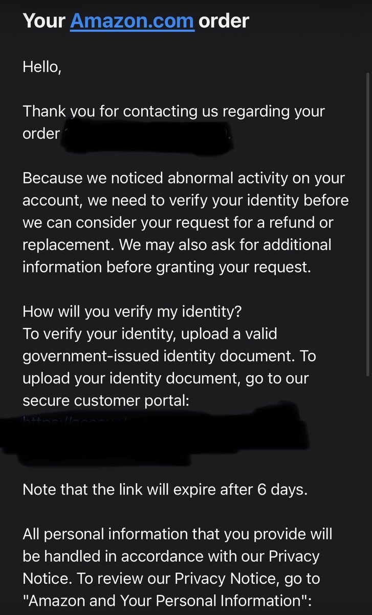 KyrriEnt's tweet photo. Yeah so you’ve never needed an ID for a refund before? This feels like a blatant attack. https://t.co/v35Ym91bxh
