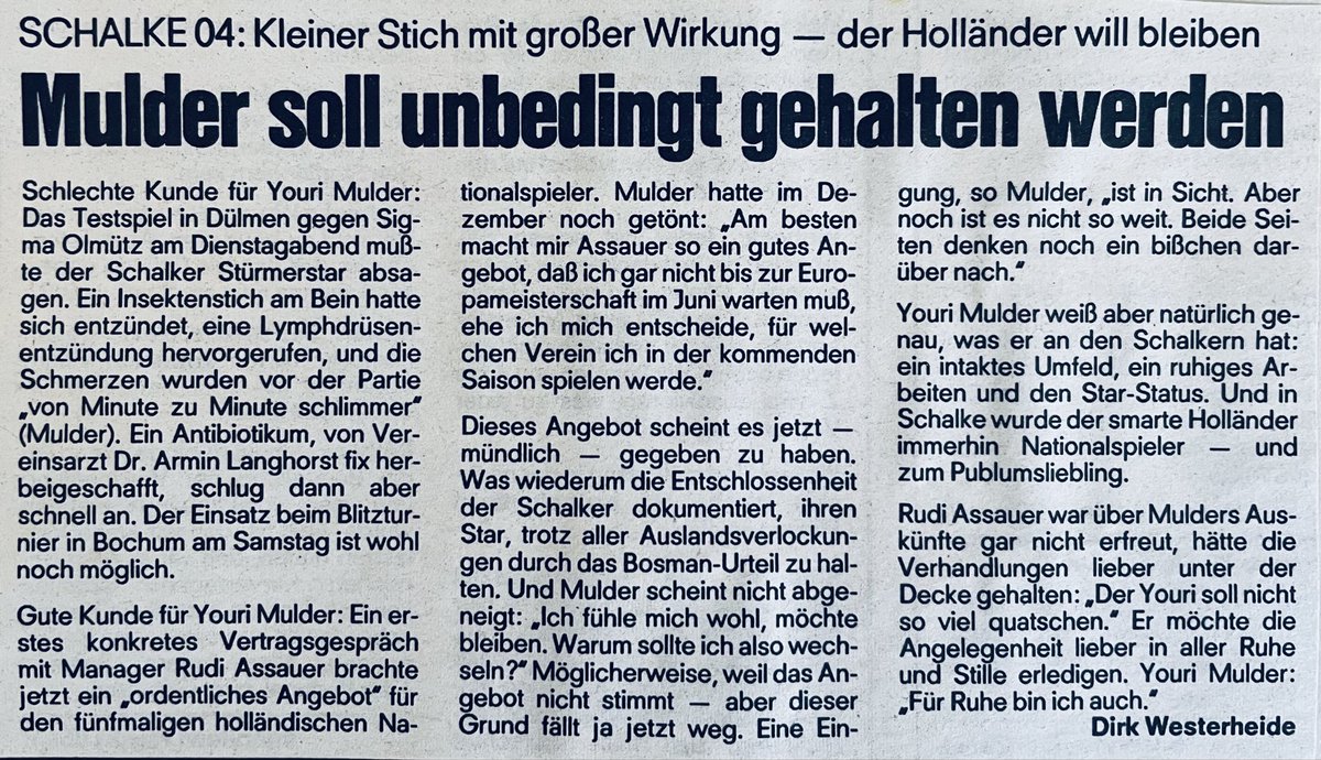 02.02.1996 - „Mulder soll unbedingt gehalten werden“
#Schalkevor30 #S04