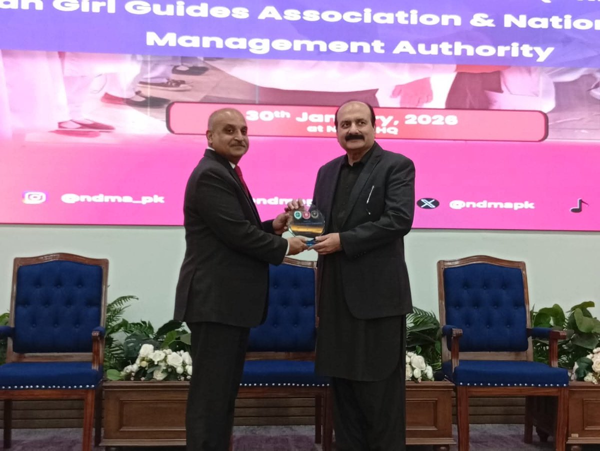 Chairman Prime Minister’s Youth Programme Rana Mashhood Ahmad Khan attended the launch of the Pakistan Girl Guides Association Disaster Risk Reduction (DRR) Badge, reaffirming the government’s commitment to youth-led disaster preparedness. He announced that the Prime Minister’s