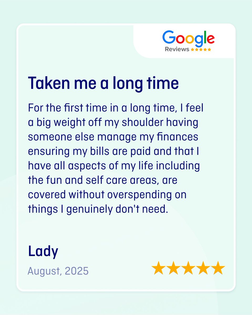 There's no better feeling than having that weight off your shoulders 😌. Thank you for sharing your experience Lady!

#HappyClients #LoveWhatYouDo #MyBudget