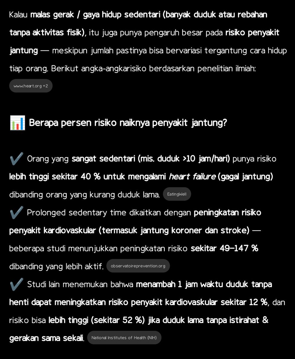 bacabacaupdate's tweet photo. @AdamPrabata Duh dok, mohon konfirmasinya, benarkah yg dikatakan chat-GPT? Klo hobi rebahan, malas gerak resiko kena penyakit jantung lebih tinggi drpd  perokok pasif? https://t.co/wJTyJJpyT7