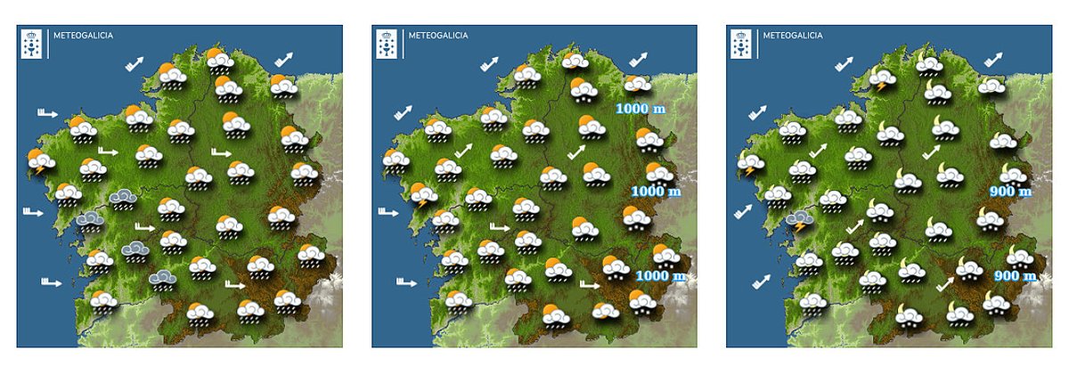 🌧️O TEMPO | Bos días! Este luns, as Rías Baixas seguen baixo dominio dunha borrasca con chuvias localmente fortes ma metade oeste e posibles treoboadas. O vento soprará forte do oeste-suroeste e as temperaturas entre 8 e 15 graos, segundo <a href="/MeteoGalicia/">MeteoGalicia</a> 

pontevedraviva.com/gl/tempo.html