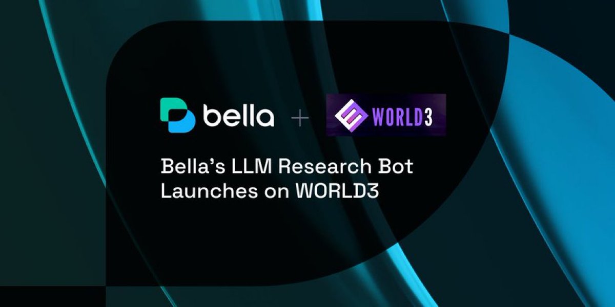 Bella × <a href="/WORLD3_AI/">WORLD3</a> geldi! 🙌

AI asistanları oluşturmak ve dağıtmak için merkezi olmayan bir platform olan WORLD3'te Bella Research Bot'u piyasaya sürdük.

Artık hızlı araştırma + isteğe bağlı sorgular için WORLD3 asistan pazarında Bella Research Bot'a doğrudan erişebilirsiniz 👇