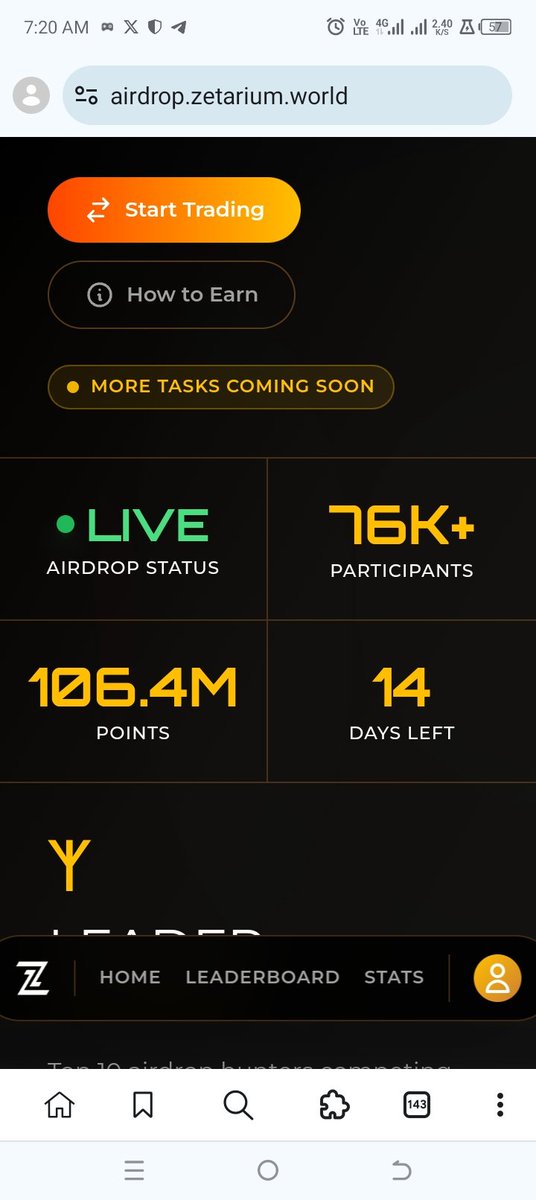 14 days left on <a href="/Zetarium_/">Zetarium</a> have you positioned yourself. Let's grind together 🧑‍💻.
New to <a href="/Zetarium_/">Zetarium</a>  👇
airdrop.zetarium.world/?ref=1938ffcd