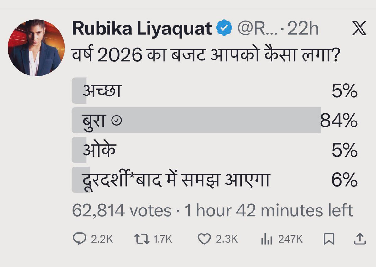 DeepakSinghINC's tweet photo. रूबिका जी 84% की यह भावना कैसी लगी?
क्या इसे TV पर दिखाने की हिम्मत है?
@RubikaLiyaquat https://t.co/nDYplYuSvc