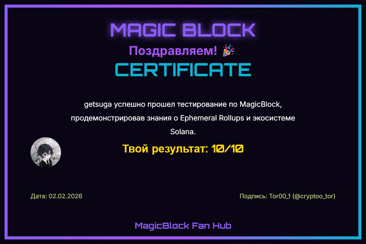 getsuga_0's tweet photo. gMagic Fam✨

Over all the time I’ve been contributing to MagicBlock, it feels like I’ve basically learned the docs…

Though I’m sure anyone who joins the @magicblock community could easily ace this quiz 10/10 https://t.co/LKnZJSgjJ5