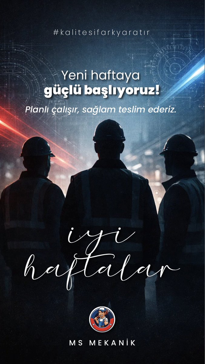 Yeni haftaya güçlü başlıyoruz!

Planlı çalışır, sağlam teslim ederiz...

İyi haftalar!

#iyihaftalar