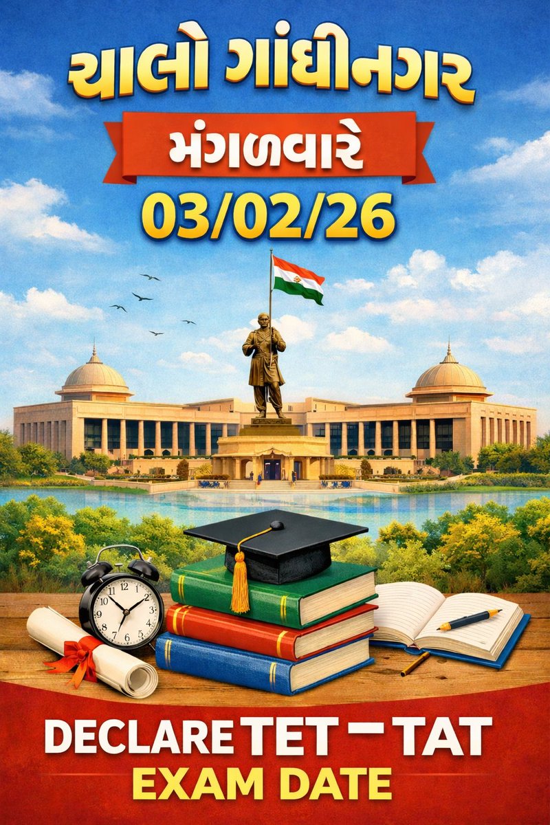 Suresh_Ode07's tweet photo. ચાલો ગાંધીનગર
TET TAT પરીક્ષા તારીખ જાહેર થાય તે માટે @Bhupendrapbjp @BJP4Gujarat @CMOGuj @deepakrajani123 @kokani_dharmesh @Mahesh15501032 @Rivaba4BJP @TBChhangaBJP @drpradyumanvaja @hdraval93 @tv13gujarati @YAJadeja @desai_nv98928 @Miss_Teacher12 https://t.co/EavZbbXLO5