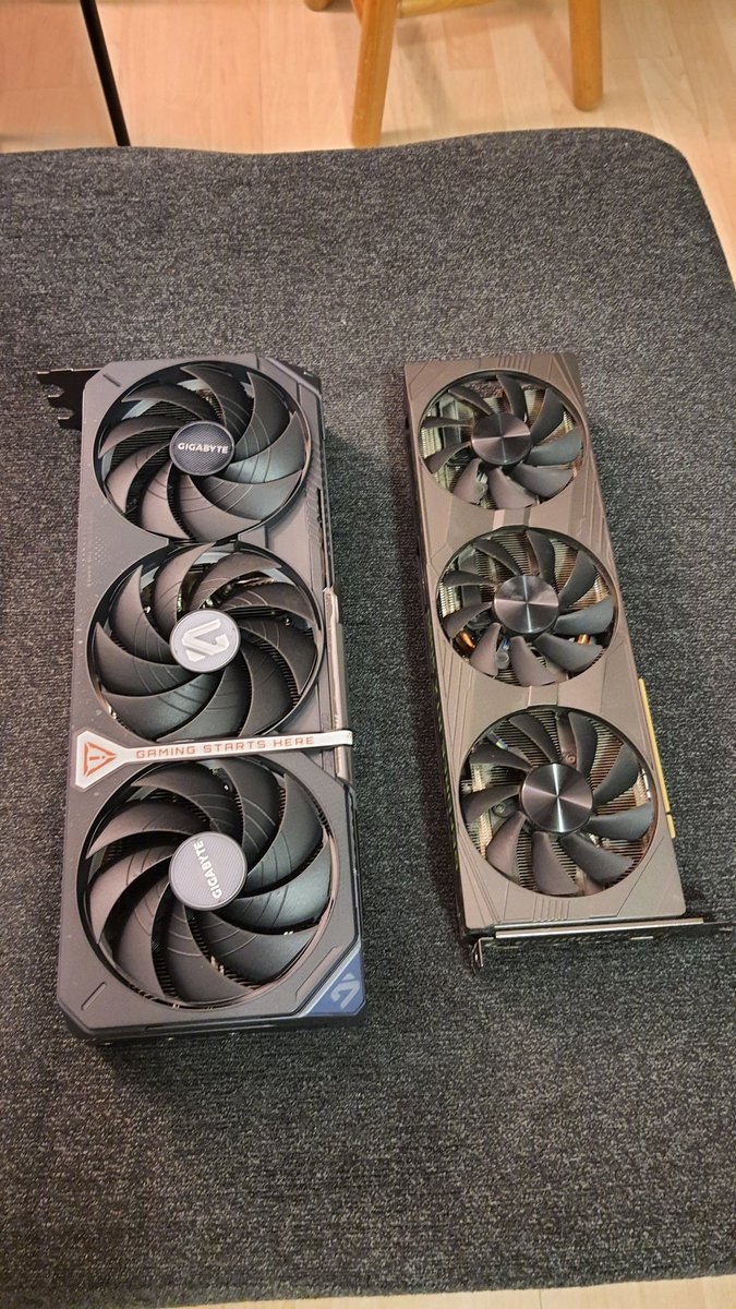 The size difference between my new and old GPU