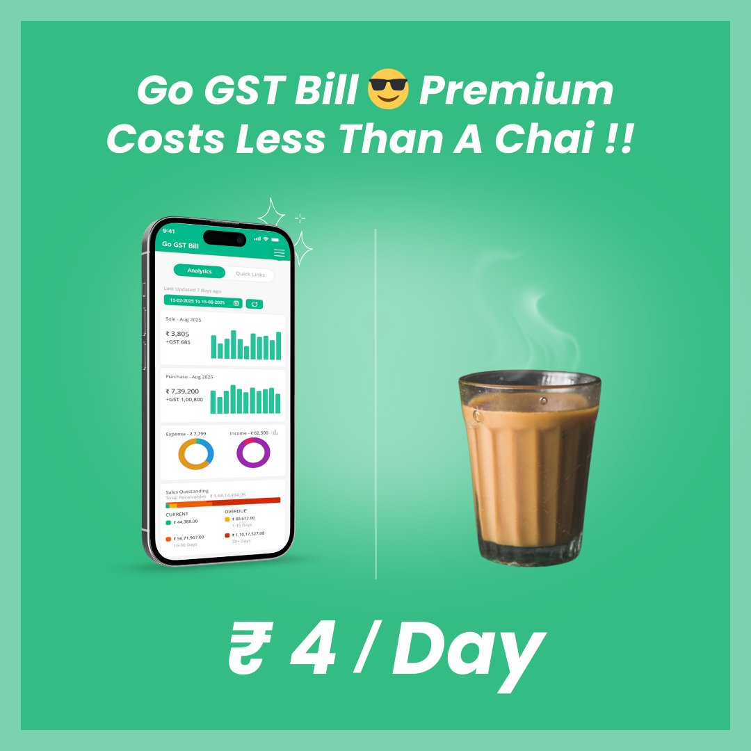 gogstbill's tweet photo. Upgrade now and make billing one less thing to worry about. 😎
👉 https://t.co/3IapSKBPwY
#GoGSTBill #SmallBusinessIndia #SmartBilling #BillingSoftware #InvoiceDesign https://t.co/1V3YGNIqf0