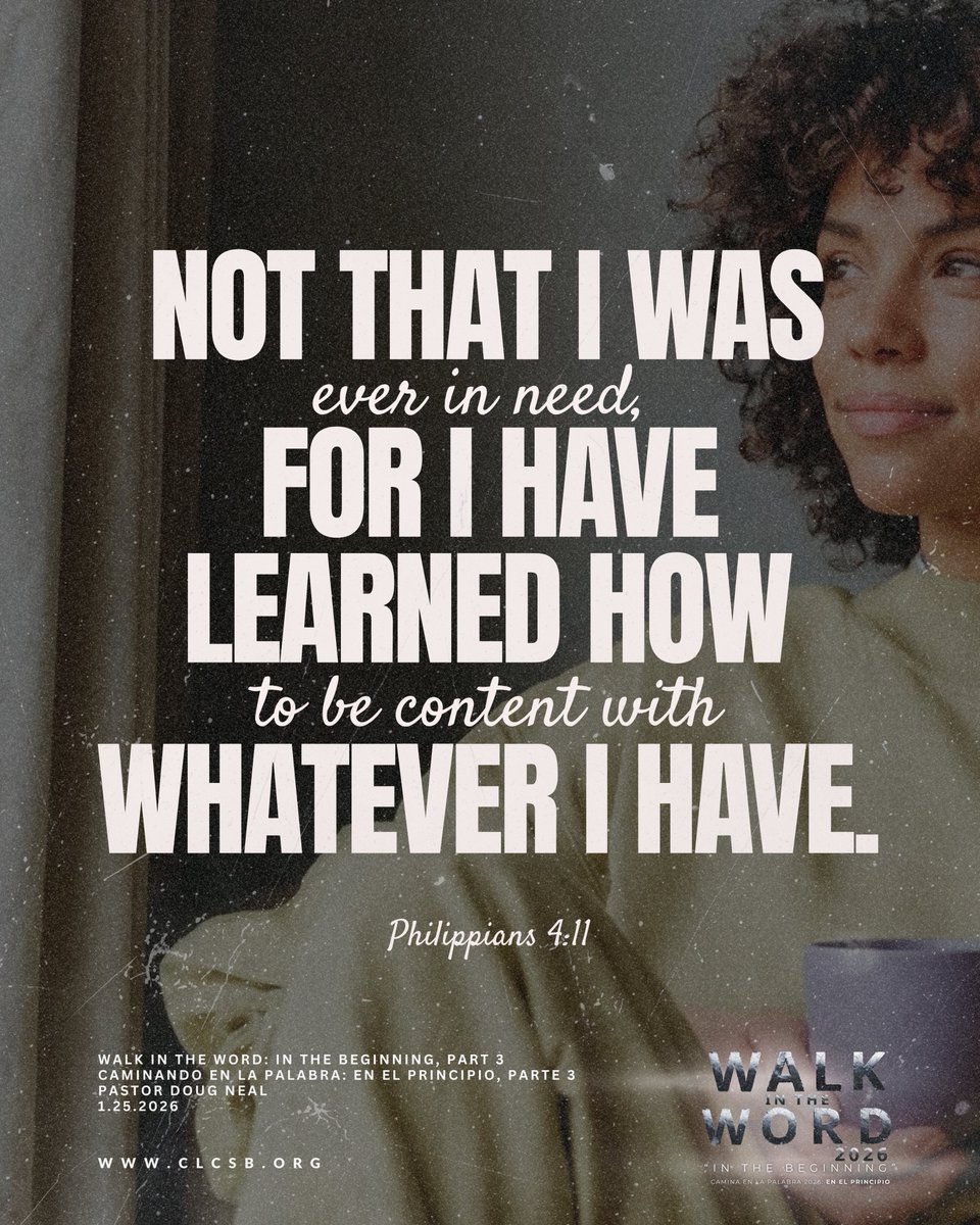clc_sb's tweet image. Contentment is learned, not given.

Philippians 4:11

#CLC #CLCSB #walkintheword