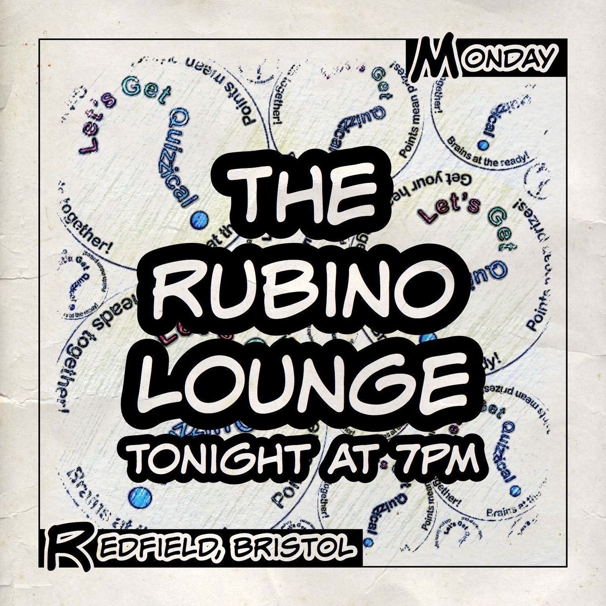 QuizzicalQuiz's tweet image. It’s #QuizNight at ##TheRubinoLounge in #Redfield, #Bristol. 7pm start for our #Food#Quiz with cash and vouchers to be won