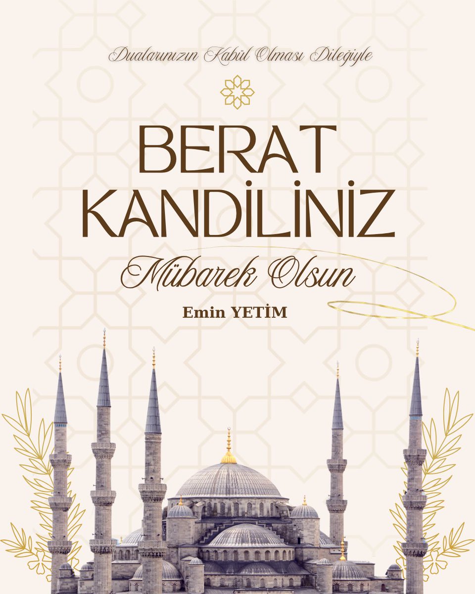 Günahların affına, kalplerin arınmasına vesile olan Berat Kandili’nin; milletimize, İslam âlemine ve tüm insanlığa hayırlar getirmesini temenni ediyorum.