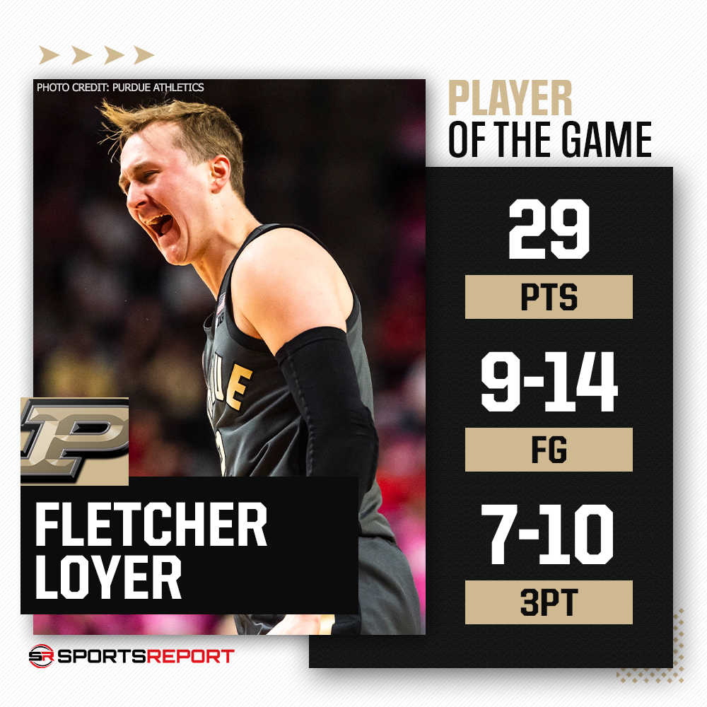 Boiler statement game on the road. Back in the win column! Fletcher Loyer erupted to lead Purdue to a dominant 93-63 road win over Maryland.

He dropped 21 in the first half alone, teaming up with Braden Smith for an early 3-point barrage that built a commanding lead. Loyer