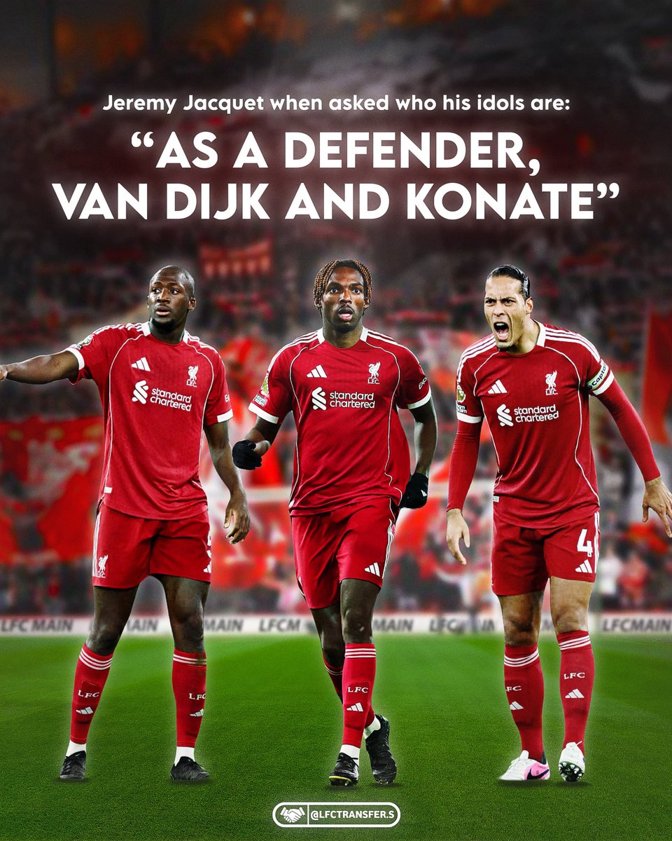 🇫🇷 Jeremy Jacquet in October got asked who are his idols?

 “As a defender, Van Dijk and Konaté.” 🔴👀