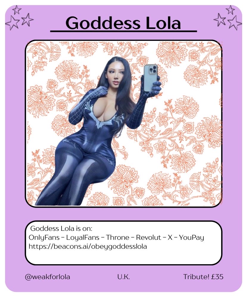 Life_findom's tweet photo. Goddess Lola - @weakforlola - Trading Card!

Limited Edition - 1/1!

https://t.co/rTsJvY7Lf7 https://t.co/maOXADakcQ