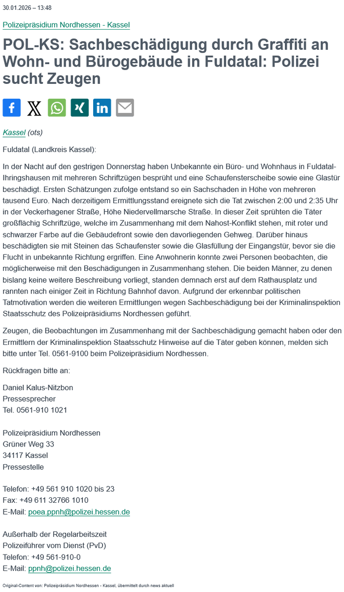 datawrangler2's tweet photo. [*In 34233 #Fuldatal-Ihringshausen]
.
gab es -vom 28. auf den 29.01.- einen Anschlag gegen eine Versicherungsagentur der #ZURICH Gruppe.
Naheliegend das sich dieses, in die Serie der Attacken
auf #Allianz, Elbit &amp; Rheinmetall lückenlos einreiht.
©https://t.co/JsP0tBjHiV 🏴#Ulm5🍉 https://t.co/Hqr0IOp5LM