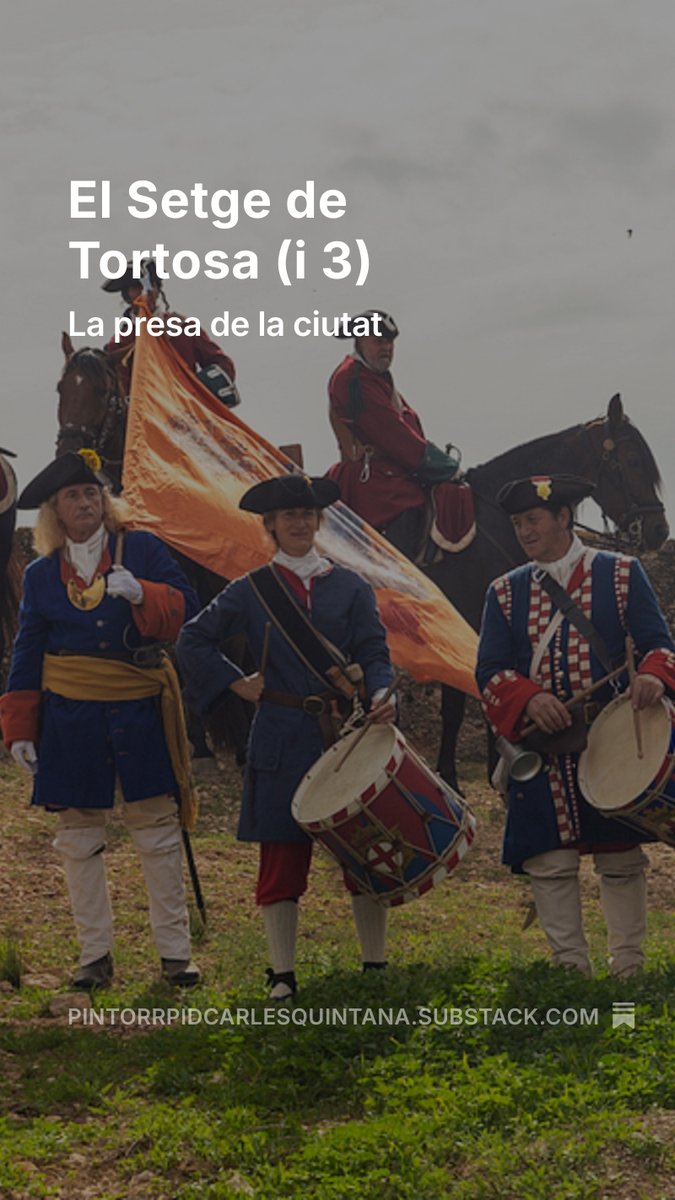 He enllestit la campanya de Tortosa del 1708!
Aquí teniu l'enllaç a l'article.
<a href="/MiqueletsCAT/">Miquelets de Catalunya</a> <a href="/micalets/">Miquelets del Regne de València</a> <a href="/amicscastells/">Amics dels Castells i del Nucli Antic de Tortosa</a> <a href="/Tortosa/">Ajuntament de Tortosa</a> <a href="/terresebretur/">Terres de l'Ebre</a> <a href="/tortosacultura/">Tortosa Cultura</a> <a href="/tortosaturisme/">Tortosa Turisme</a> <a href="/MuseudeTortosa/">Museu de Tortosa</a> #tortosacultura #tortosa #terresdelebre <a href="/RBTerresEbre/">Reserva de la Biosfera Terres de l'Ebre</a>
pintorrpidcarlesquintana.substack.com/p/el-setge-de-…