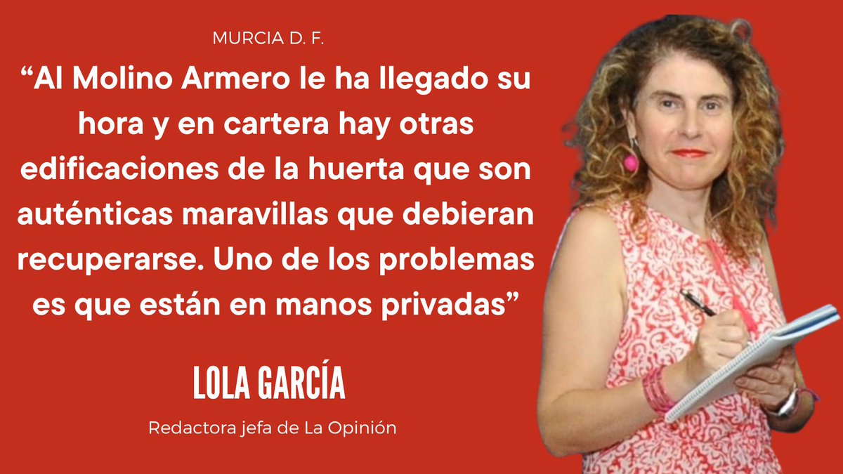 diariolaopinion's tweet photo. ✍️ #MurciaDF | Lee ‘La hora del Molino Armero’’, el nuevo artículo de opinión de Lola García https://t.co/4u7PT9TwXC https://t.co/HYxMHSsUlZ