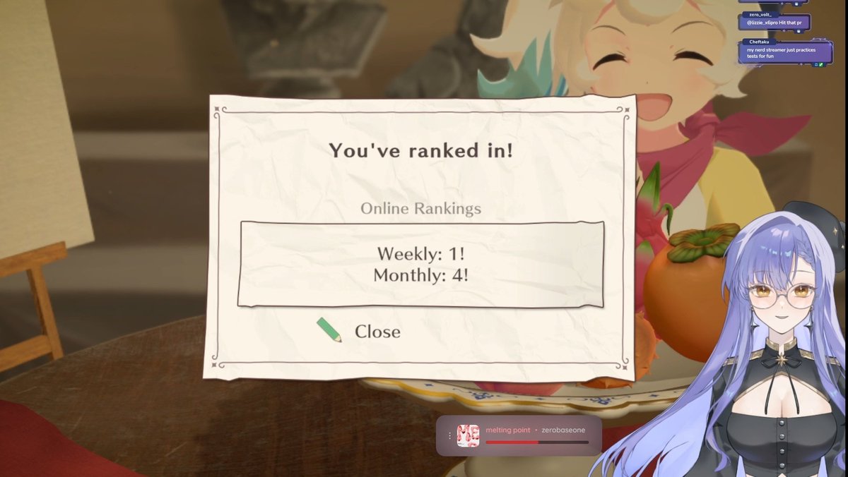 thank you all for the fun fruit mountain &amp; book yapping stream !! ranked in, but it's still day 1 so i gotta go back and keep playing 😅

+ thank you #ZinniaRosepetal &amp; #RyoCoinleaf for the raids !! 💜💜