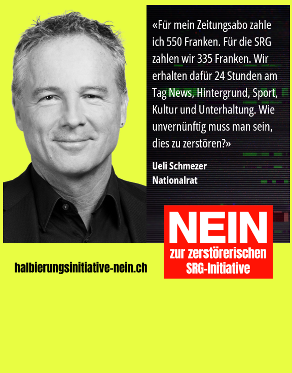 SchmezerUeli's tweet photo. Am 8. März braucht es ein deutliches NEIN gegen die Zerschlagung der SRG. 

#Halbierungsinitiative #SRG #ProMedienvielfalt #ServicePublic
@Courage_Civil_ https://t.co/CN8kSvqDi0