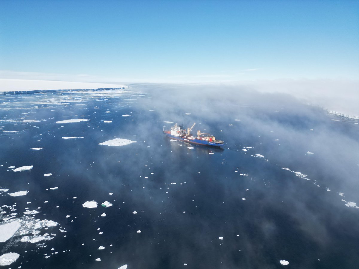 PolarFoundation's tweet photo. This past week part of our team traversed to the coast to meet the cargo ship ⛴️ which brings with it bulky equipment and provisions for future seasons, and takes back scientific samples collected during the season. Follow link below for many more details!
https://t.co/bbRC4mUOPz https://t.co/5cbyJPeHFj