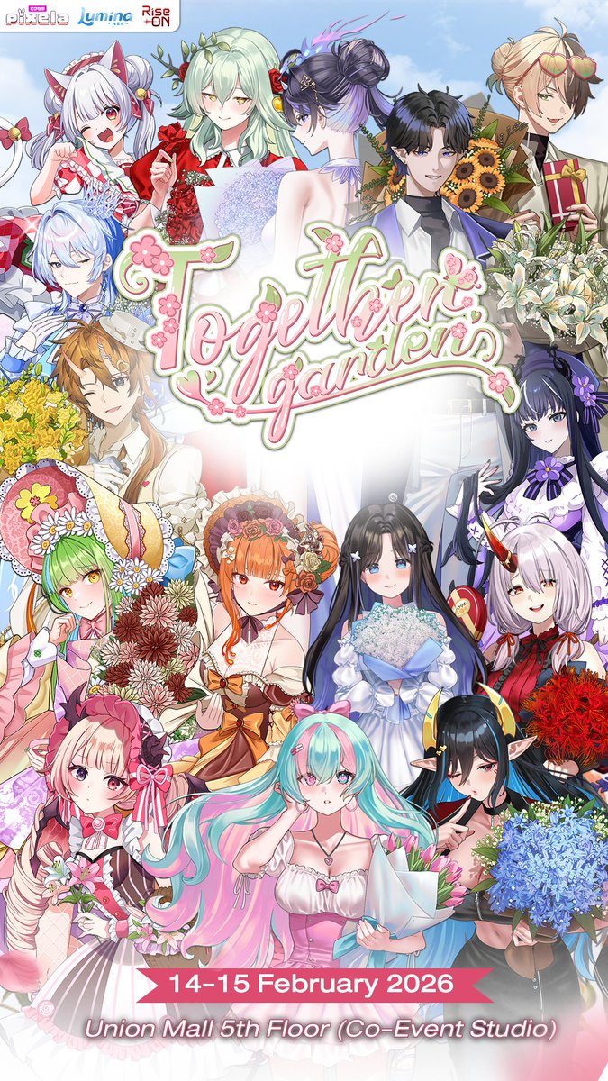 PixelaProject's tweet image. 🌷Togeter Garden หนุ่มๆ สาวๆ ทั้ง 3 ค่ายรอให้ดอกไม้คุณอยู่💗

📌เปิดขายบัตร Early Bird ลดทันที 5% วันที่ 4 - 6 Feb เวลา 10:00 น.
📌 เริ่มจำหน่ายบัตรรอบปกติวันที่ 7 Feb เวลา 10:00 น.

📍 สถานที่ Union Mall 5th Floor (Co-Event Studio)
 🗓️ วันที่ 14-15 Feb 2026 ตั้งแต่เวลา 11.00 น.…