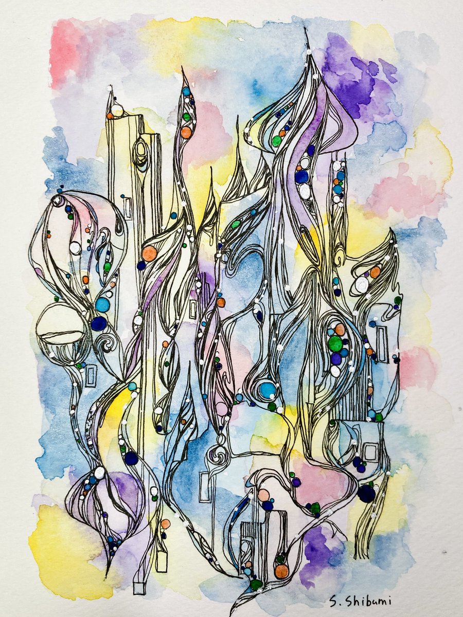 Shi_satomi's tweet photo. 【夢の街】
場所も道も忘れる割に
空気だけは覚えている街

#イラスト　#水彩
#ペン https://t.co/LHrbwNH99P