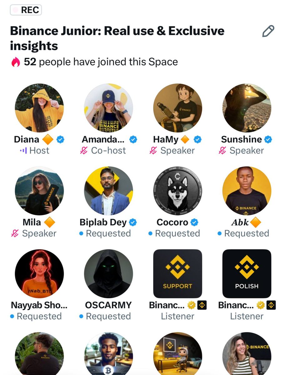 We want to thank everyone who joined our last X Space about Binance Junior!

🏆 Best questions: <a href="/LeoTon_UA/">LeoTon (💜,🏛️) | NAVIgator (🍳)</a> <a href="/FreeLuck212058/">Nsyan</a> <a href="/Wily4828/">Willis Mukenya</a> <a href="/VarunaGune/">Varuna Gunawardena</a> <a href="/SignalxBinance/">SignalX 🔶</a>

🎁 Survey winners: <a href="/Hina4578/">Hina</a> <a href="/Nayyab_BTC/">Nayyab Shoukat</a>

Appreciate your great energy. The AMA replay is available here 👇
