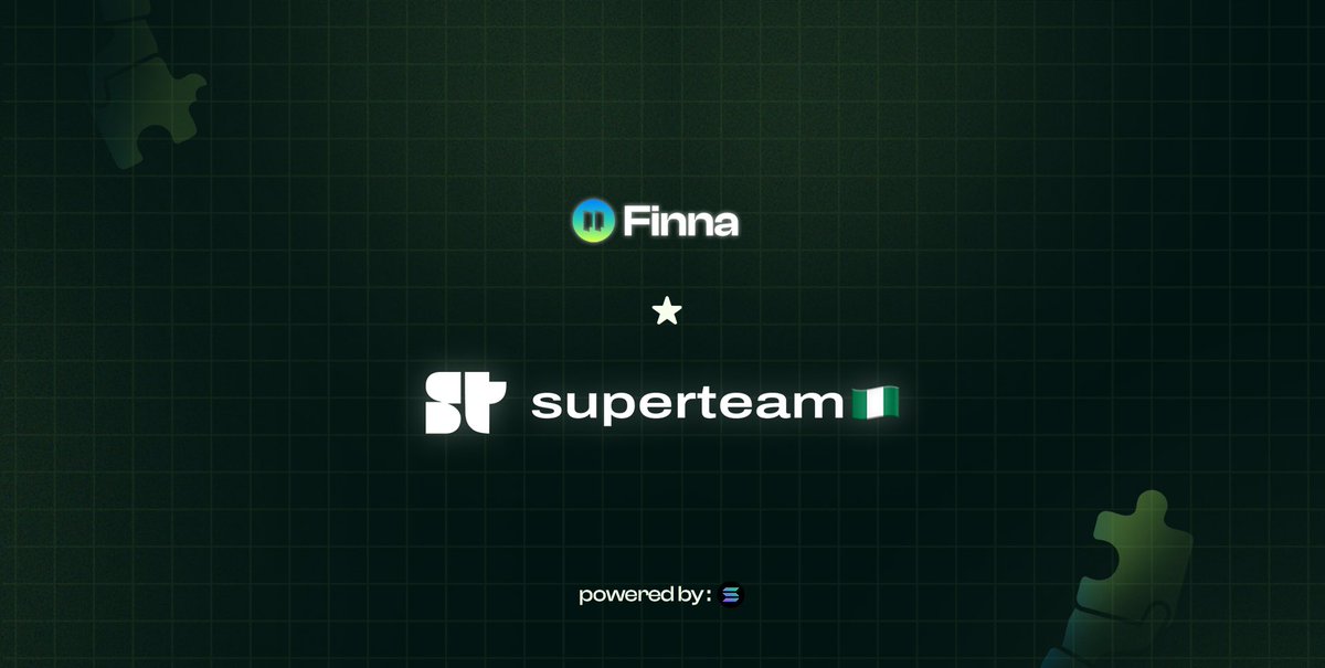 🟢 Finna 🤝  Superteam Nigeria 🟢

Super pumped for this partnership with @superteamNG!

$7,000 bounty up for grabs!
See below to learn more 👇
