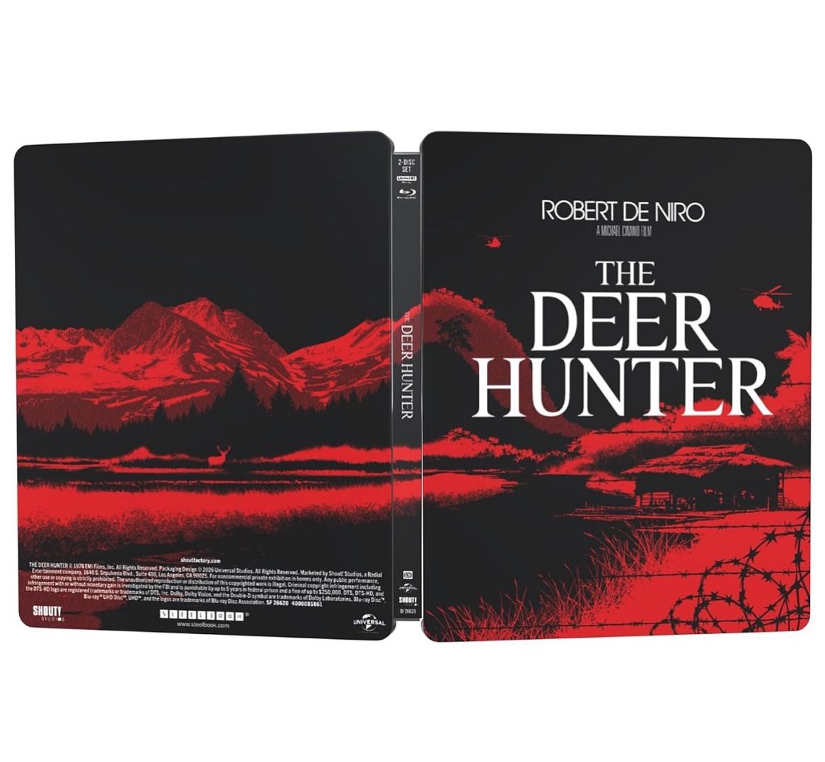 dawnofthediscs's tweet image. Coming to 4K UHD 4/7 from Shout Factory 

The Deer Hunter (1978) 4K UHD/Blu-ray Steelbook

Pre-order: amzn.to/4rpoXoD

#screamfactory #Steelbook  #Bluray #physicalmedia #vinegarsyndrome 
#Horror #HorrorCommunity #FilmCommunity #4K #4KBluray #4KUltraHD 
#DVD #physicalmedia