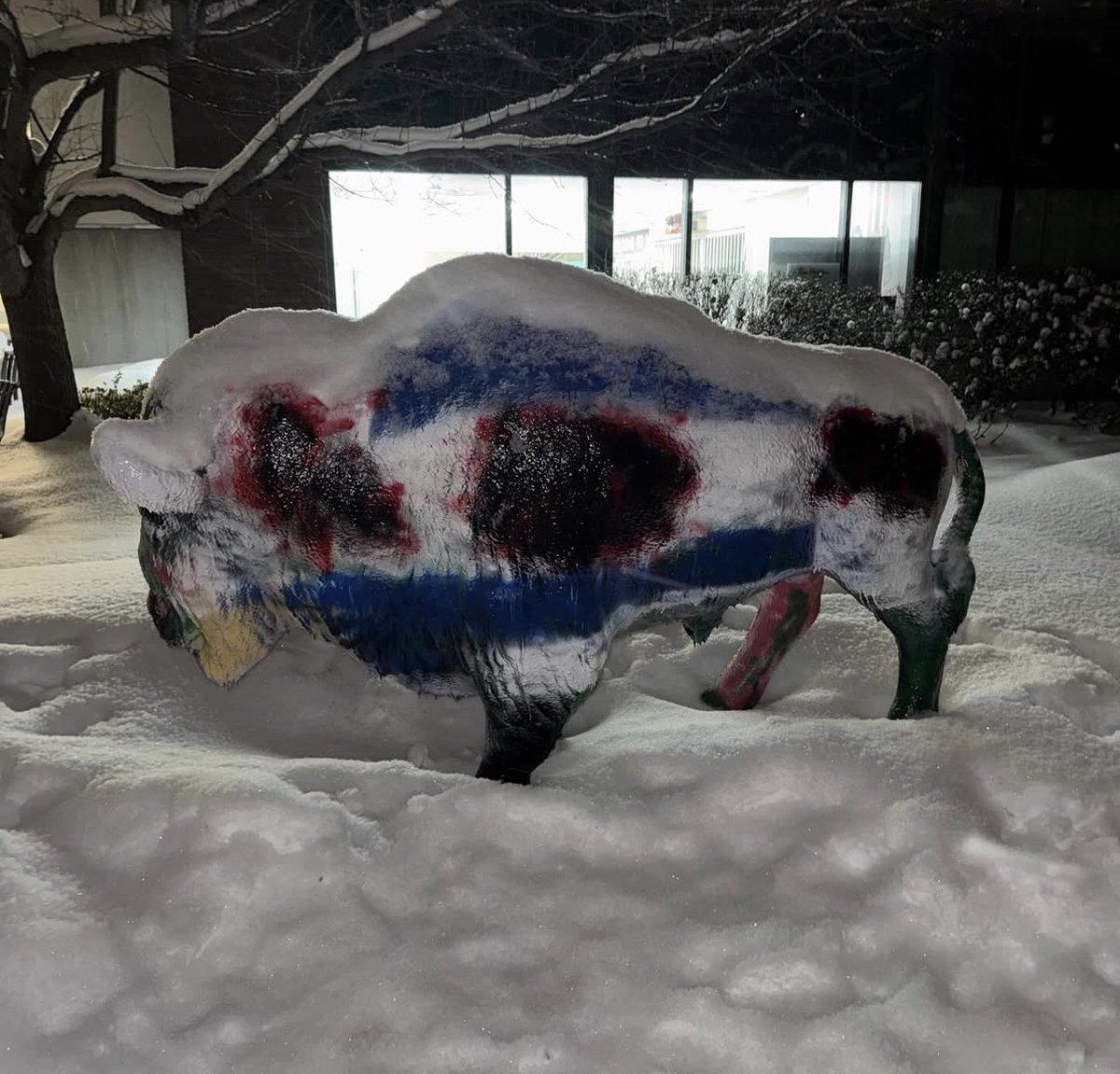 HenMazzig's tweet photo. At the University at Buffalo 🇺🇸, an Israeli flag painted by Jewish students was defaced with red paint to make it look like blood.

What it actually is: a generation being taught that targeting Jews is acceptable, as long as you call it activism.

But when your activism centers on attacking Jewish expression, you’re just proving how comfortable you are targeting Jews.