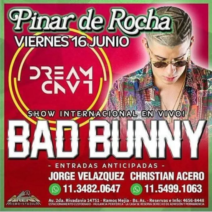 detacoydepuntin's tweet photo. Si te dicen que no vas a poder pensá que Bad Bunny hacía shows en Pinar de Rocha. https://t.co/IwpysdGP5n