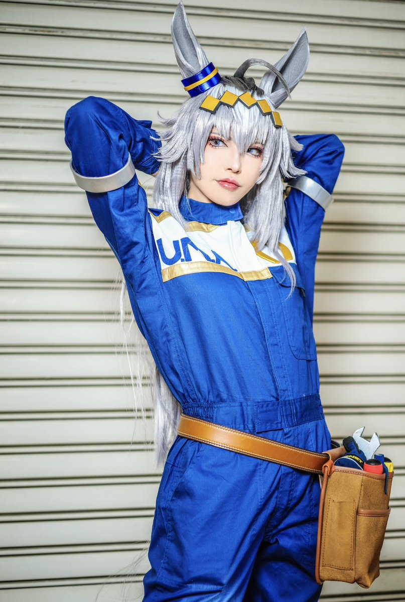 Mokkun_Mao's tweet image. 【Cosplay/コスプレ】

ウマ娘 シンデレラグレイ / オグリキャップ
オートバックスコラボ衣装💙🔧