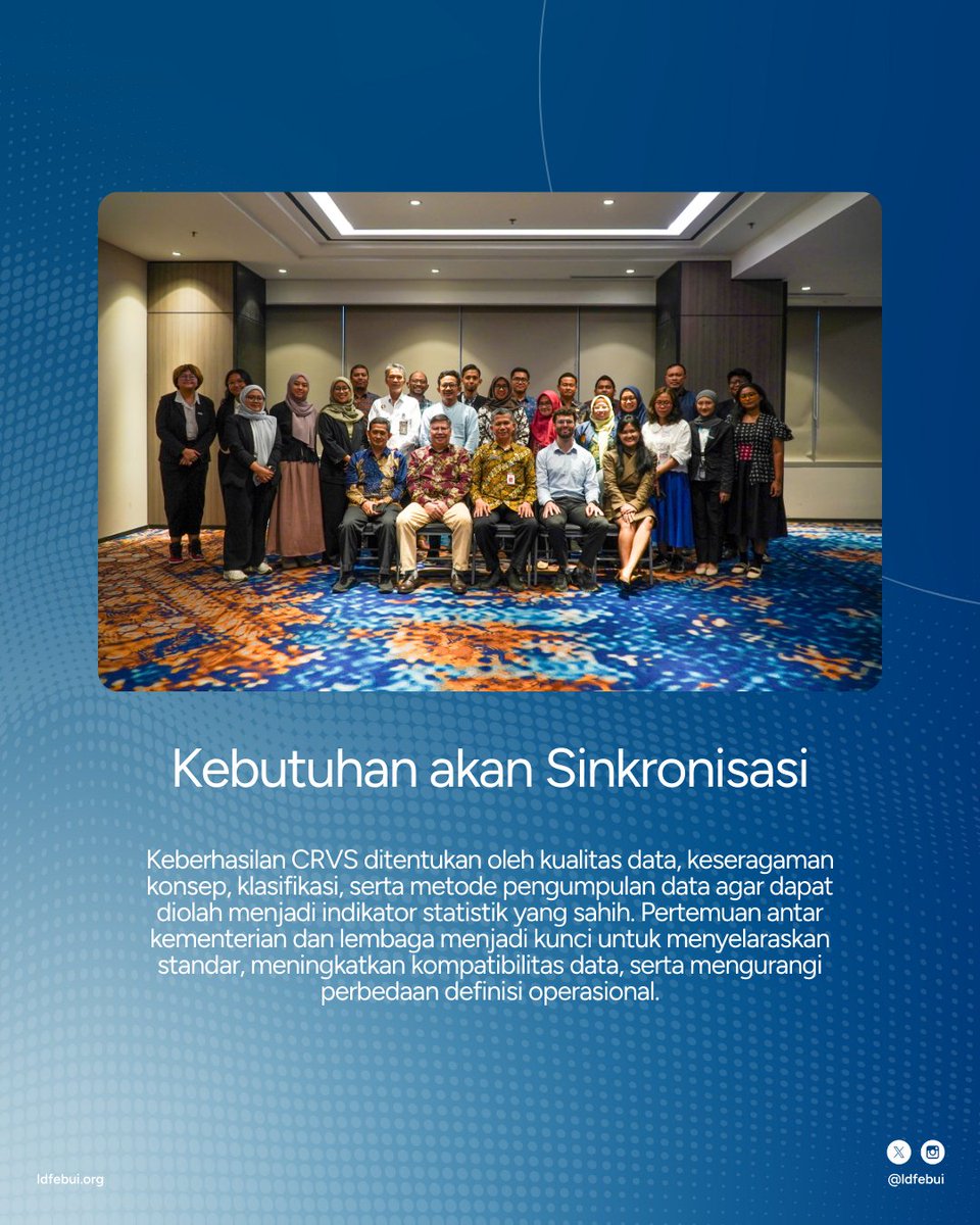 ldfebui's tweet photo. Kamis, 22 Januari 2026, LD FEB UI dengan dukungan GHAI menyelenggarakan dialog kebijakan bersama BPS, Kemendagri, Kemenko PMK, Disdukcapil Wonogiri, UNESCAP, dan World Bank.

#ldfebui  #DemographicBasedDevelopment #LDactivity #CRVS https://t.co/bYC2dG5QjI