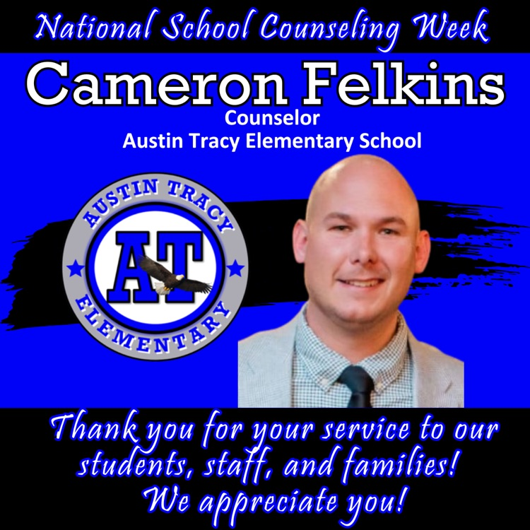 On this National School Counseling Week, we honor Mr. Felkins and the work he does each and every day to help our students and staff at Austin Tracy! We are thankful for his patience and support both in and out of the classroom.