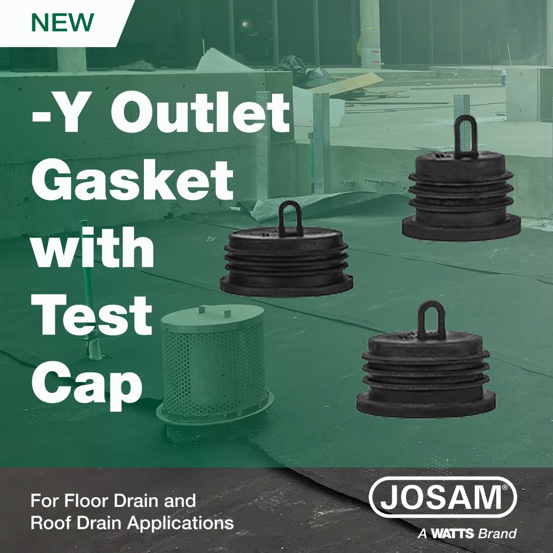 Josam now offers a -Y hub outlet gasket with test cap for floor drains and roof drains.

Available in 2", 3", and 4" outlet sizes

Learn more josam.com/cast-iron-drai…

#Josam #DrainageSolutions #Contactors #Engineers #FloorDrains #Roof Drains