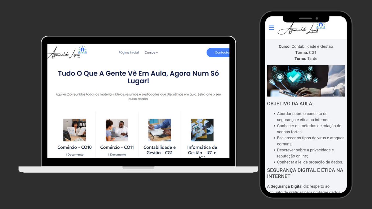 AguiWest's tweet photo. O conteúdo da sala de aula precisa ser tão dinâmico quanto o mercado. 🚀
​Estruturei meu portal de aulas para centralizar materiais de Gestão, Contabilidade e Informática. Design responsivo e foco na experiência do aluno. 🖥️📱
​Confira o ecossistema: https://t.co/ykb056VBhK https://t.co/PdtCk001BN