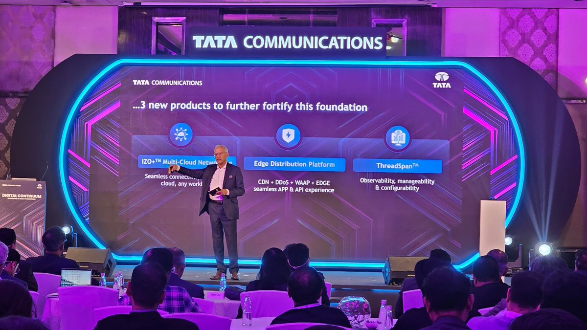 tata_comm's tweet photo. This weekend at our #DigitalContinuum event, we launched three breakthrough innovations to help enterprises accelerate AI readiness. #AI is stretching the limits of compute, enterprise networks, and security, while making hybrid infrastructure increasingly complex to manage.

Unveiled by our MD & CEO, Amur Lakshminarayanan, our innovations IZO+™ Multi-Cloud Network, Edge Distribution Platform, and ThreadSpan™ are built to help organisations seamlessly scale, manage, and secure their AI environments.

He emphasised how these innovations strengthen the digital foundation businesses need to move confidently from AI experimentation to AI at scale.

The day concluded on an inspiring note as Olympic medallist Saina Nehwal joined Arijit Bonnerjee, Vice President & Head – India Region, Tata Communications, for a fireside chat on performance, resilience, and what it takes to win consistently, lessons that resonate just as deeply in business and technology transformation.

Catch a glimpse of the highlights here.

#AIReady #EnterpriseAI #TataCommunications